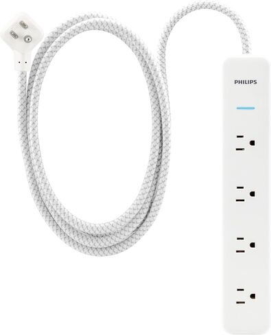 Philips Surge Protector Power Strip, 4 Ft Braided Extension Cord in Saudi Arabia