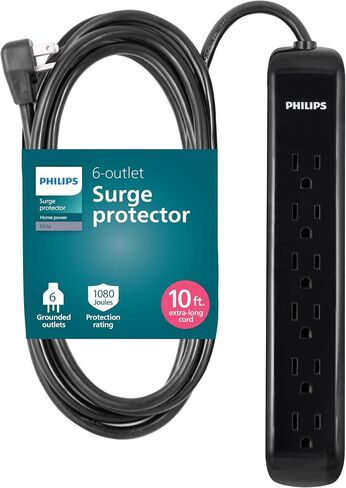 Philips Surge Protector Power Strip, 4 Ft Braided Extension Cord in Saudi Arabia