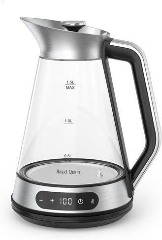 Hazel Quinn Glass & Stainless Steel Electric Kettle, 1.5 Liters Tea Kettle in Kuwait