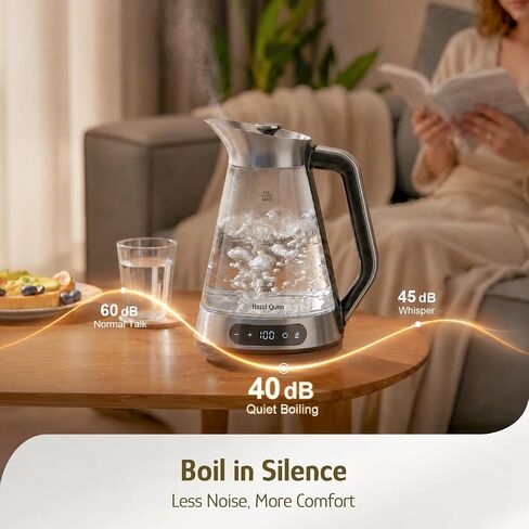 Hazel Quinn Glass & Stainless Steel Electric Kettle, 1.5 Liters Tea Kettle in Kuwait
