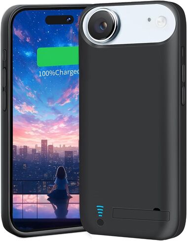 Battery Case for iPhone 17 Air, 6000mAh Rechargeable Extended Battery Charging/Charger Case, Add 100% Extra Juice (6.5 Inches) Black in Kuwait