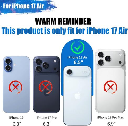 Battery Case for iPhone 17 Air, 6000mAh Rechargeable Extended Battery Charging/Charger Case, Add 100% Extra Juice (6.5 Inches) Black in Kuwait