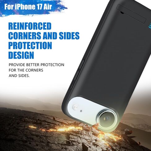 Battery Case for iPhone 17 Air, 6000mAh Rechargeable Extended Battery Charging/Charger Case, Add 100% Extra Juice (6.5 Inches) Black in Kuwait