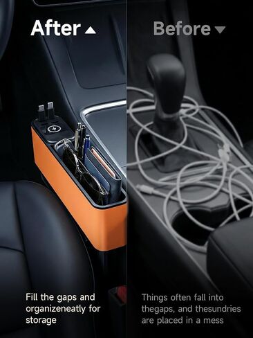 Elecshion Car Seat Gap Filler Organizer with 69W Retractable Car Charger in Saudi Arabia