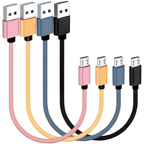 Short USB C Cable [4-Pack 8 inch], 3A Fast Charging USB 2.0 Data Transfer to Type C Phone Charger Cord Nylon Braided Compatible with Samsung Galaxy S10 S9, Pixel 3, LG V30, Charging Station in Kuwait