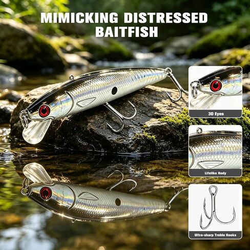 Fishing Lures Kit with Tackle Box, Trout, Bass Fishing Kit in Kuwait