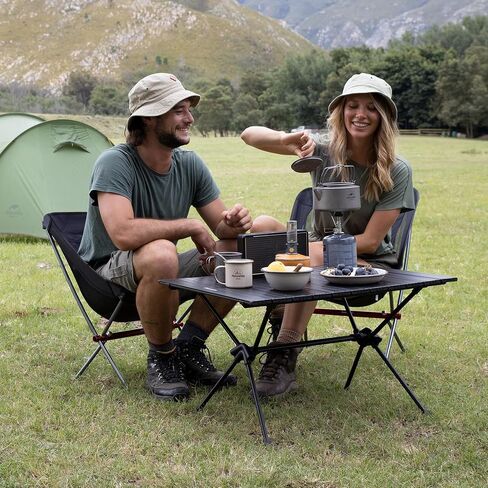Naturehike FT11 Height Adjustable Camping Table, Ultralight Aluminum Roll Up Table with Carry Bag, Portable Backpacking Camp Table for Hiking Picnic Fishing Beach in Kuwait