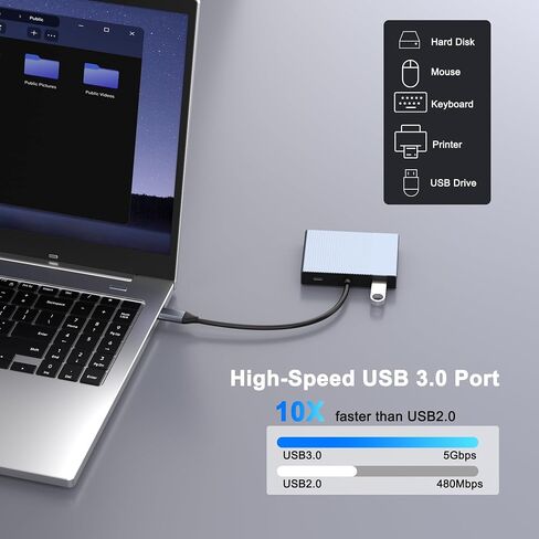 USB C to Dual HDMI and DisplayPort Adapter with PD 100W/USB3.0, 5 IN 1 USB C Docking Station 3 Monitors, 4K@60Hz HDMI Splitter Extended Display for Dell/HP Laptop, DP MST/SST Hub for Multiple Monitors in Saudi Arabia