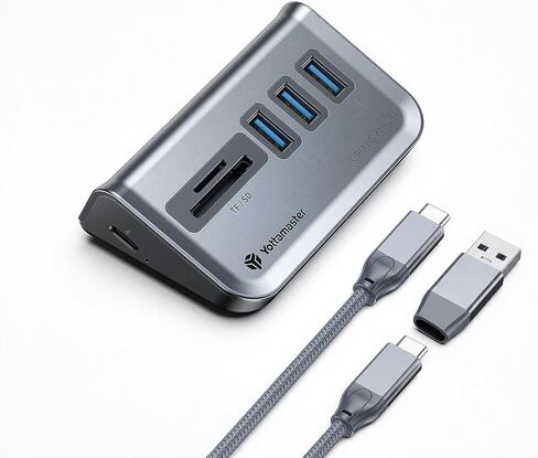 Yottamaster USB Hub with SD Card Reader, Triangle Desktop USB3.0 Hub with 3 USB A 3.0 Ports, TF & SD Card Reader with 1.64ft Cable for PC, Laptop (Not Support Charging) in Saudi Arabia