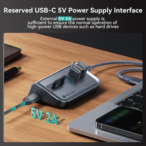 Yottamaster USB Hub with SD Card Reader, Triangle Desktop USB3.0 Hub with 3 USB A 3.0 Ports, TF & SD Card Reader with 1.64ft Cable for PC, Laptop (Not Support Charging) in Saudi Arabia