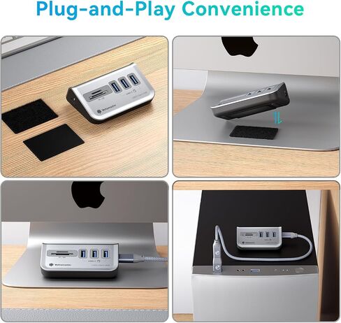 Yottamaster USB Hub with SD Card Reader, Triangle Desktop USB3.0 Hub with 3 USB A 3.0 Ports, TF & SD Card Reader with 1.64ft Cable for PC, Laptop (Not Support Charging) in Saudi Arabia