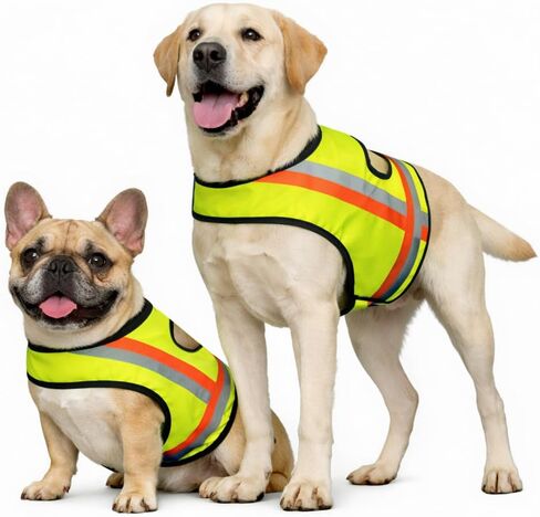Miyake Reflective Dog Vest, High Visibility Dog Safety Vest for Night Walking, Dog Hunting Vest for Outdoor, Hi-Vis Fluorescent Yellow in Saudi Arabia