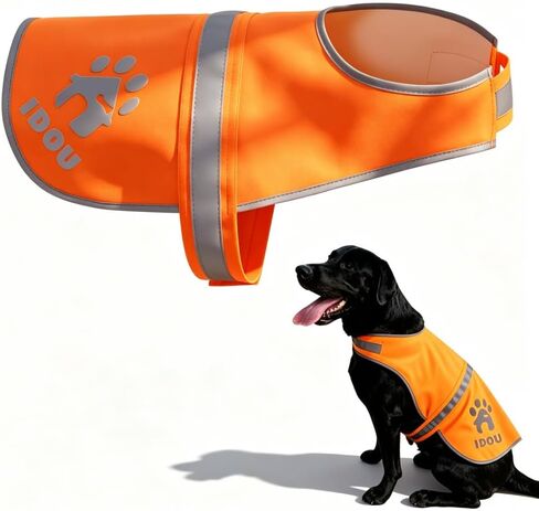 Reflective Dog Vest Plus, Enhanced 380CD Blaze Orange Safety Vest for Dogs, Adjustable for Walking, Jogging, Hunting in Kuwait