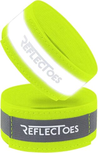 ReflecToes Reflective Bands High Visibility Hi-Vis Straps for Running, Cycling & Walking, Adjustable 5-16" Reflective Gear for Arm, Ankle, Wrist or Leg - 360° Night Safety Reflector in Saudi Arabia