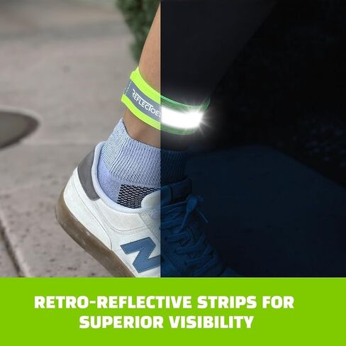 ReflecToes Reflective Bands High Visibility Hi-Vis Straps for Running, Cycling & Walking, Adjustable 5-16" Reflective Gear for Arm, Ankle, Wrist or Leg - 360° Night Safety Reflector in Saudi Arabia