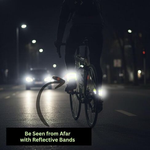 ReflecToes Reflective Bands High Visibility Hi-Vis Straps for Running, Cycling & Walking, Adjustable 5-16" Reflective Gear for Arm, Ankle, Wrist or Leg - 360° Night Safety Reflector in Saudi Arabia