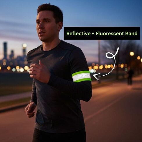ReflecToes Reflective Bands High Visibility Hi-Vis Straps for Running, Cycling & Walking, Adjustable 5-16" Reflective Gear for Arm, Ankle, Wrist or Leg - 360° Night Safety Reflector in Saudi Arabia