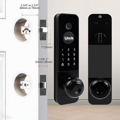 UMIKSMART Smart Door Lock, Fingerprint Keypad Lock, WiFi App, Matte Black in Saudi Arabia