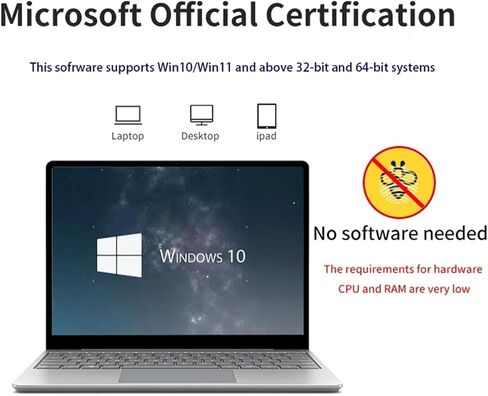 USB Fingerprint Reader for Windows 10 Hello, Biometric Fingerprint Scanner, High Security 508DPI Password Free Operation for PC Login & Office File Encryption in Saudi Arabia