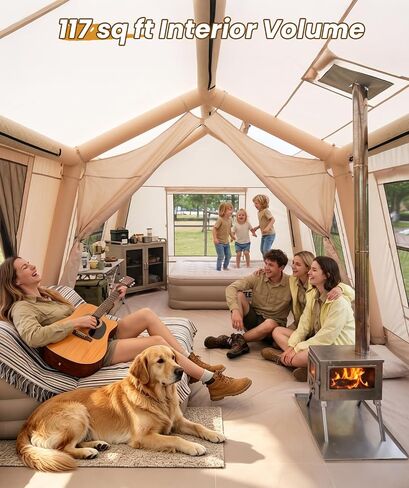 WildFinder Inflatable Tent with Awning, 116 ft² Blow Up Tent，Hot Tent in Saudi Arabia