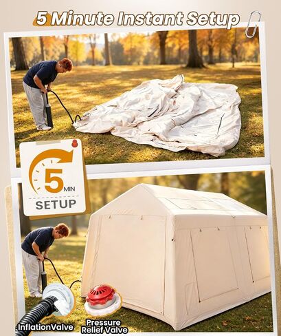 WildFinder Inflatable Tent with Awning, 116 ft² Blow Up Tent，Hot Tent in Saudi Arabia