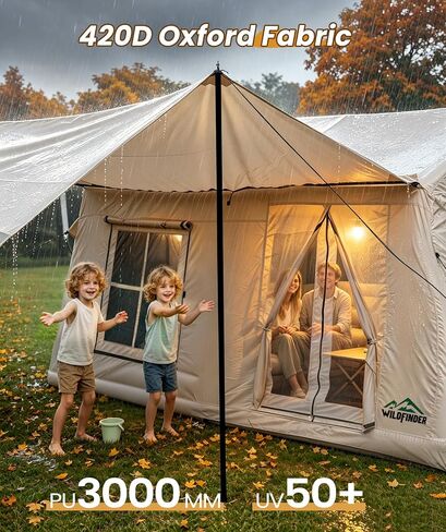 WildFinder Inflatable Tent with Awning, 116 ft² Blow Up Tent，Hot Tent in Saudi Arabia