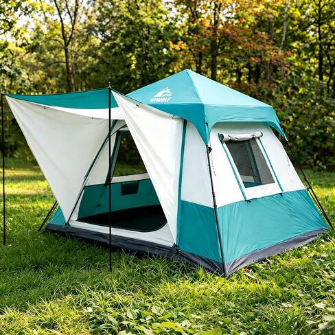 Hewolf Instant Tent for 4-6 Person Camping, Waterproof Easy Pop Up Tent Sets Up in 60 Seconds for Family Outdoor Hiking & Backpacking with Carry Bag in Saudi Arabia