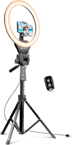 Sensyne 12-inch Ring Light with 67-inch Selfie Stick, Tripod and Phone Holder, Selfie Remote Control Circle Light for Live Stream/Video Recording/TikTok, Compatible with All Phones and Cameras in Saudi Arabia