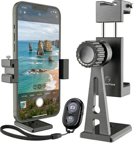 iPhone Tripod Mount Adapter with Bluetooth Remote - Fits All Phones in Saudi Arabia