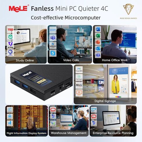 MeLE Quieter4C N150 Fanless Mini PC with Win-11-Pro 16GB RAM DDR4 512GB SSD in Saudi Arabia