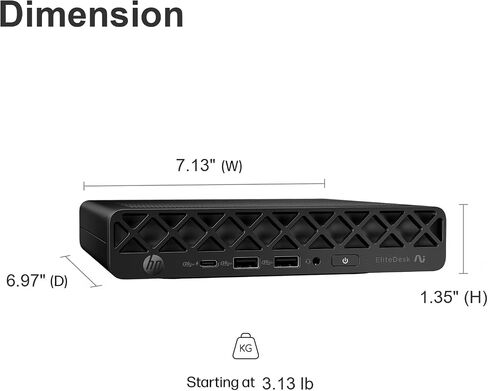 HP EliteDesk 8 Mini G1a Business Desktop AI PC, AMD Ryzen 5 220 (> Intel i7-1255U), Radeon 740M Graphics, MFF, DP, Wi-Fi, IST Computer Customized 16GB/32GB/64GB DDR5 RAM, 512GB/1TB/2TB SSD, Win 11 Pro in Saudi Arabia
