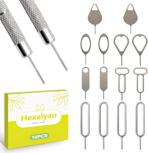 16 Pack SIM Card Ejector Tool Kit Phone Tray Opener Pin Needle for Mobile Devices Universal Removal Key for Cell Phones Tablets and Smart Devices in Saudi Arabia