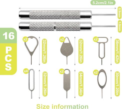 16 Pack SIM Card Ejector Tool Kit Phone Tray Opener Pin Needle for Mobile Devices Universal Removal Key for Cell Phones Tablets and Smart Devices in Saudi Arabia