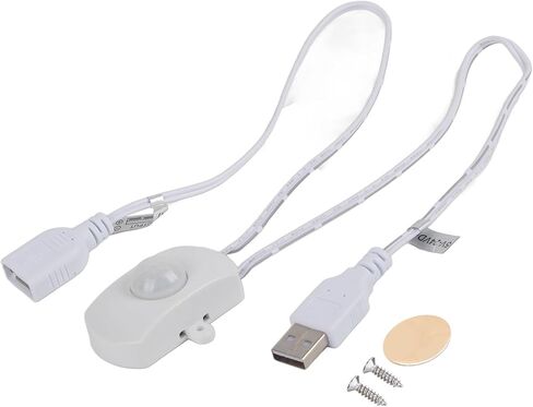 PIR Motion Sensor Switch, 5‑24V 2A Mini USB Occupancy Motion Sensor Outlet, Motion Activated USB Switch for DIY LED Lighting Strip Automatic Light (White) in Saudi Arabia