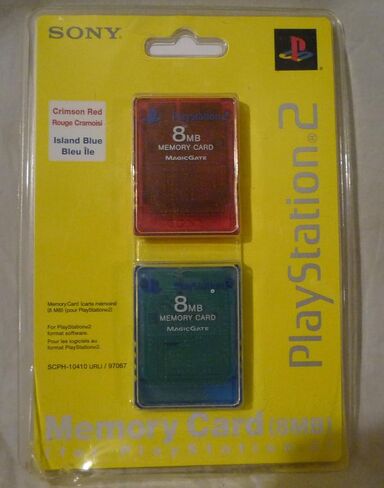 Playstation 2 Memory Card 8MB 2PK Red/Blue in Saudi Arabia