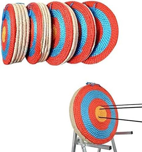 AMEYXGS 4-Ring Bullseye Archery Shooting Target Handmade Traditional Straw Target 1-5 Layer Solid Round for Outdoor Sports Hunting Shooting Practice in Saudi Arabia
