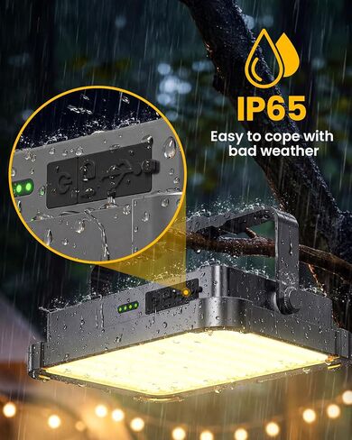 Solar Camping Lantern, 26800mAh Ultra Long Lasting Rechargeable LED Lantern with 4 Light Modes, IP65 Waterproof Portable Tent Light for Power Outage, Emergency, Hiking, Camping Essentials in Saudi Arabia
