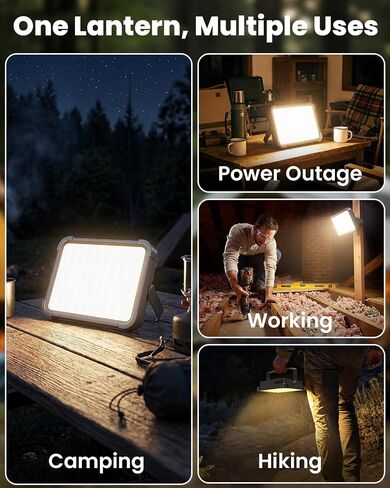 Solar Camping Lantern, 26800mAh Ultra Long Lasting Rechargeable LED Lantern with 4 Light Modes, IP65 Waterproof Portable Tent Light for Power Outage, Emergency, Hiking, Camping Essentials in Saudi Arabia