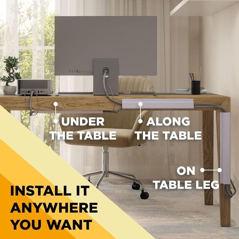 Simple Cord 5 Pack of 16-Inch J Channel Cable Management Under Desk - Easy to Install Adhesive Mount Cord Organizer for Desk, Home Office, No-Drill Wall Cable Organizer (White) in Saudi Arabia