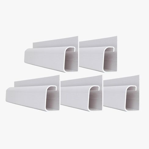 Simple Cord 5 Pack of 16-Inch J Channel Cable Management Under Desk - Easy to Install Adhesive Mount Cord Organizer for Desk, Home Office, No-Drill Wall Cable Organizer (White) in Saudi Arabia