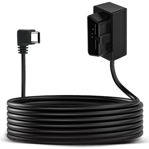 Dash Cam Hardwire Kit,OBD2 to USB C Power Cable with Low Voltage Protection(11.6V Auto-cutoff ) ,Plug & Play,Acc Detection,OBD Adapter Charger Cable For 24/7 Parking Mode,Continuous Recordin (11.5Ft) in Kuwait