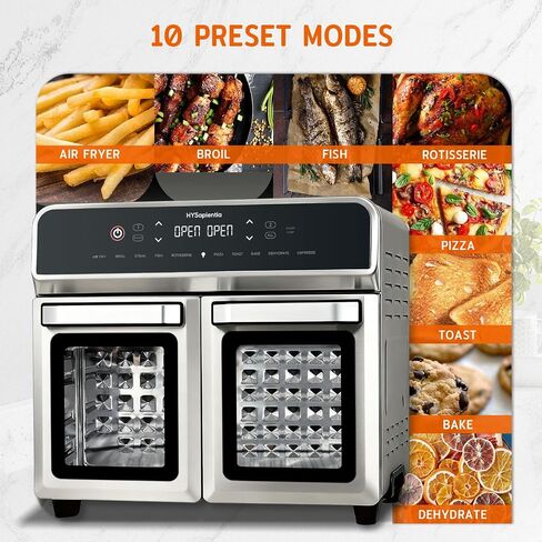 HYSapientia 24QT Dual Zone Air Fryer Toaster Oven Combo with Rotisserie in Saudi Arabia