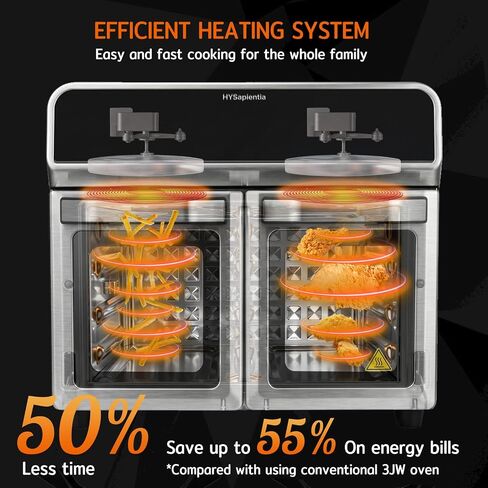 HYSapientia 24QT Dual Zone Air Fryer Toaster Oven Combo with Rotisserie in Saudi Arabia