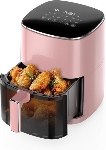 OLIXIS 12-in-1 Air Fryer 6.34 Quarts, Visable Airfryer with Window, 400°F, Roast, Reheat, Dehydrate, Bake, Steam, Fries, Custard, Chicken, Wings, Sea Food, Vegetabels, Fairy Pink in Kuwait