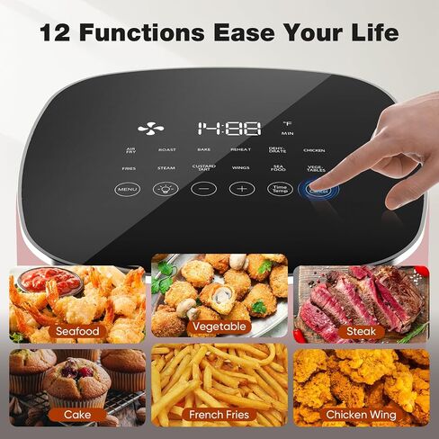 OLIXIS 12-in-1 Air Fryer 6.34 Quarts, Visable Airfryer with Window, 400°F, Roast, Reheat, Dehydrate, Bake, Steam, Fries, Custard, Chicken, Wings, Sea Food, Vegetabels, Fairy Pink in Kuwait