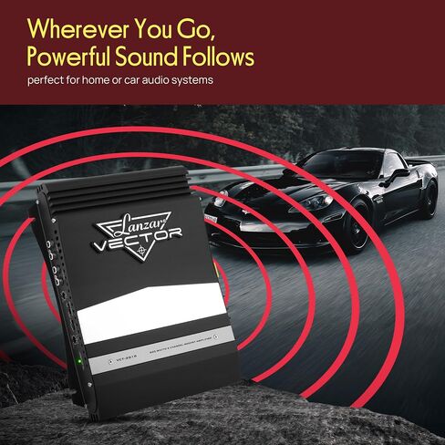 Lanzar 2-Channel High Power MOSFET Amplifier - Slim 800 Watt Bridgeable Mono Stereo 2 Channel Car Audio Amplifier-Crossover Frequency and Bass Boost Control, RCA Input,Line Output - Lanzar VCT2010 in Saudi Arabia