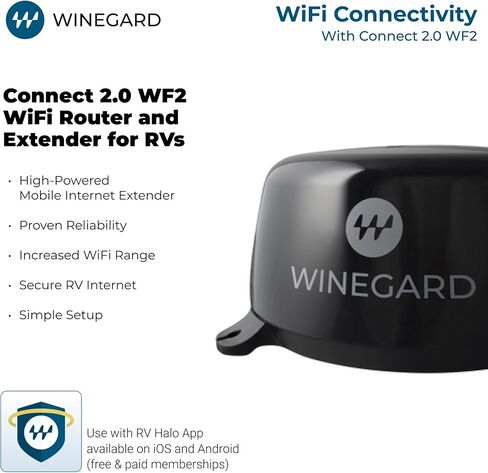 Winegard 434719 Connect 2.0 4G2 (WF2-435) 4G LTE وموسع Wi-Fi للمركبات الترفيهية in Kuwait