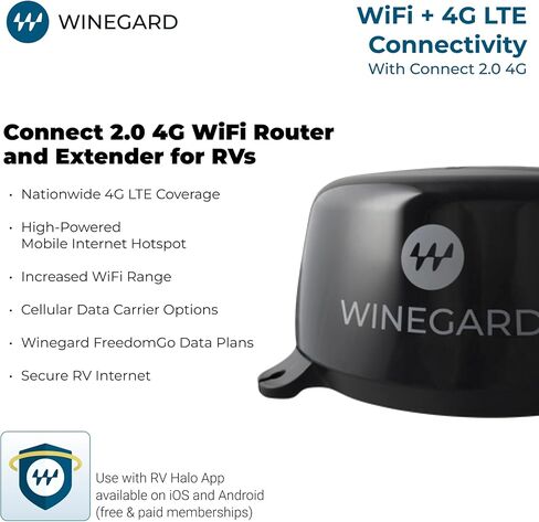 Winegard 434719 Connect 2.0 4G2 (WF2-435) 4G LTE وموسع Wi-Fi للمركبات الترفيهية in Kuwait