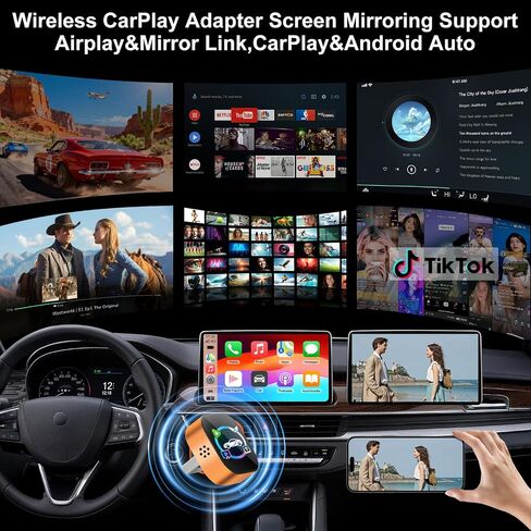 4 in 1 Wireless CarPlay Adapter, Cars Screen Mirroring Play Adapter Device in Saudi Arabia