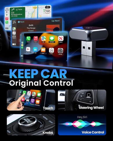 2-in-1 Wireless CarPlay Adapter for Apple iPhone USB-A/USB-C Plug & Play in Saudi Arabia